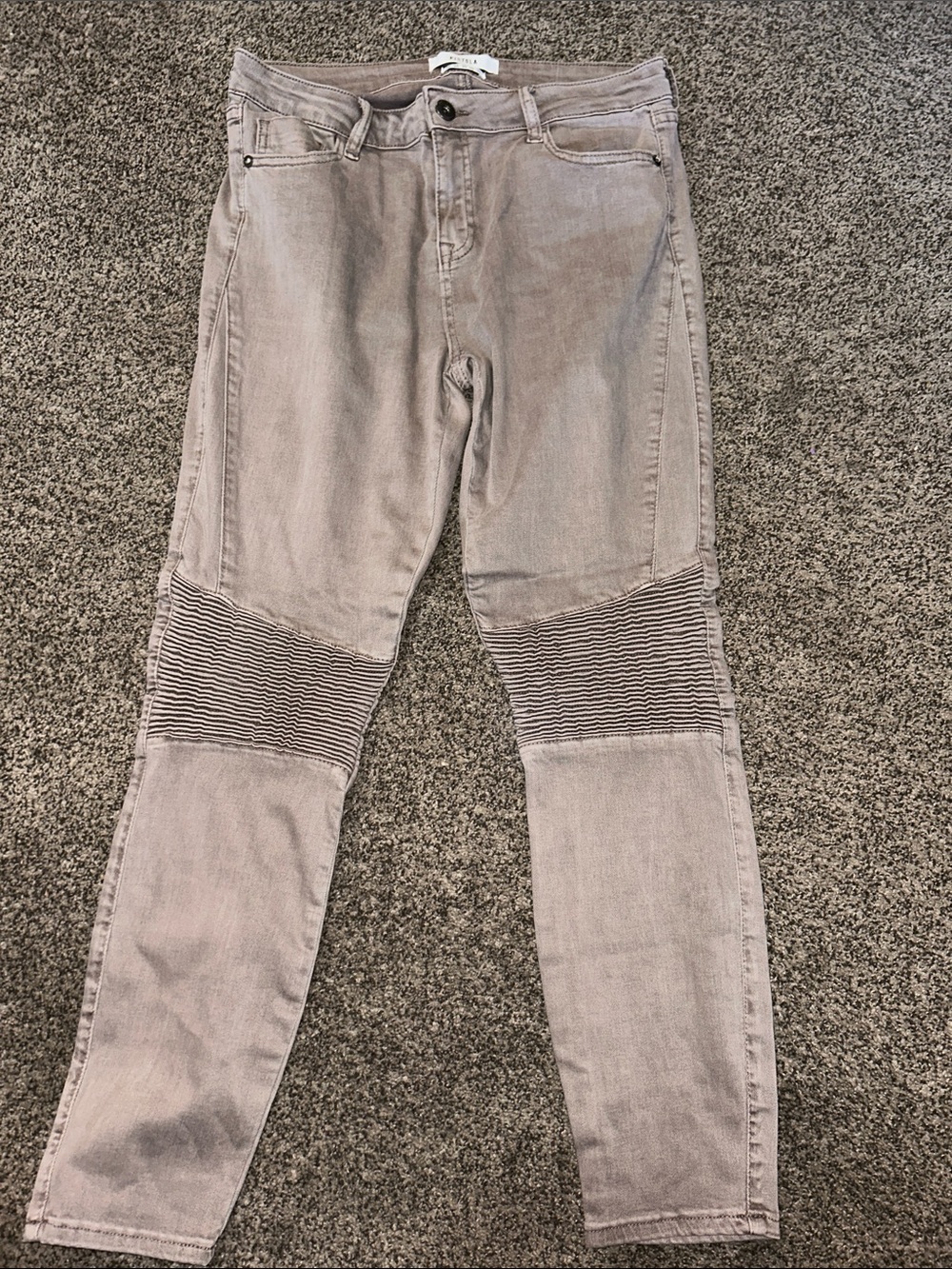 pistola Women's Skinny Moto Jeans in Light Taupe